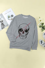 Halloween Skull and Lightning Graphic Tee