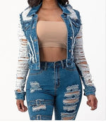Allover Distressed Jacket