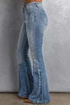 High Waist Flare Jeans with Pockets